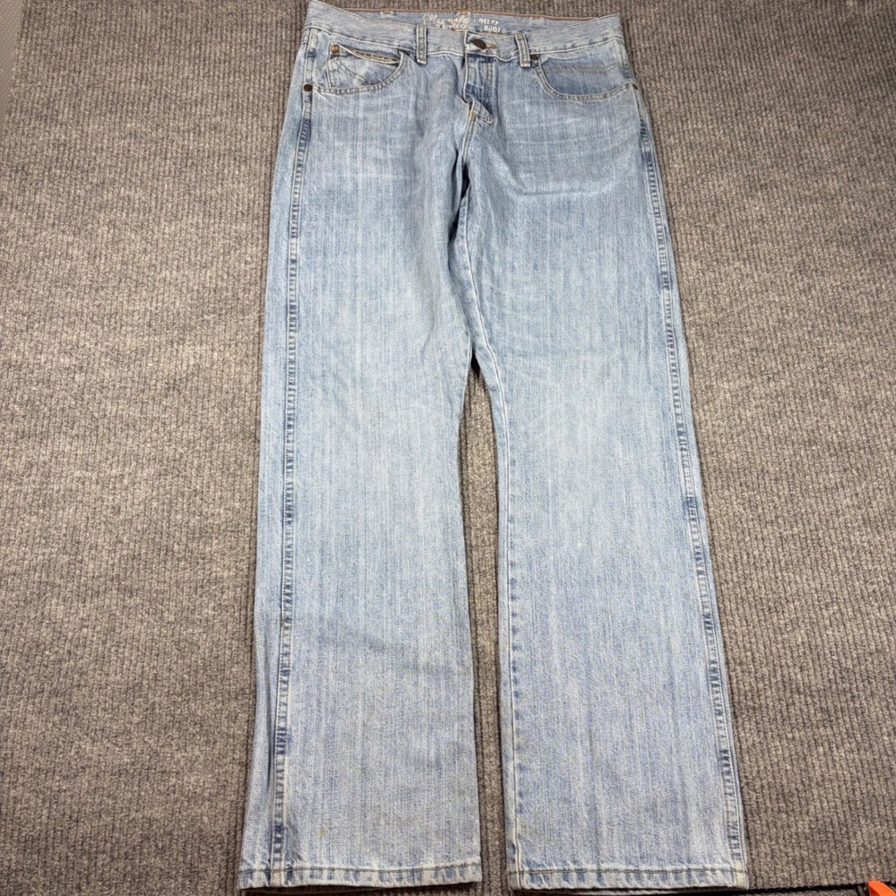 Wrangler Jeans 34x34 Retro Relaxed Bootcut Light Wash WRT20CR Denim - Picture 3 of 9